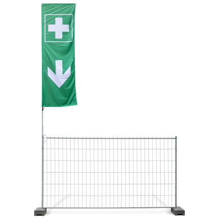 construction fence flag with pictogram - First aid