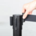 barrier stands with belt - black GRIP barrier stands – steel - black