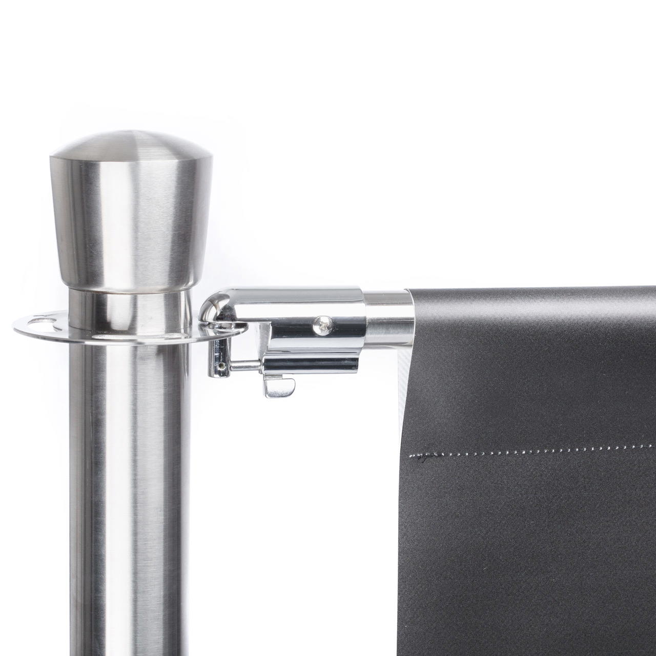 banner mounting pole for barrier stand with cord GRIP - silver