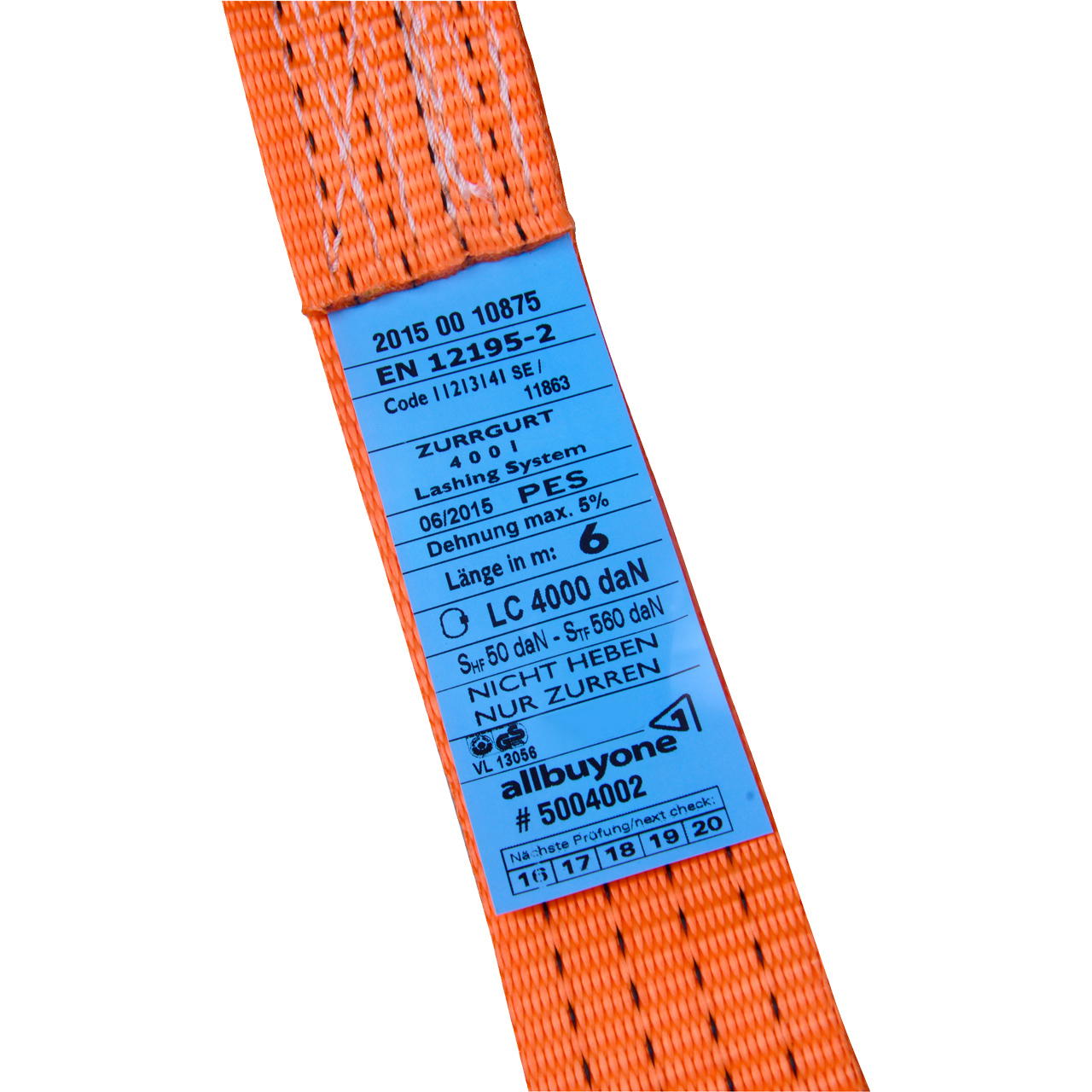 lashing strap orange - 1-part