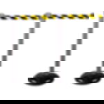 belt barrier posts - grey Plastic belt barrier posts - grey - black-yellow