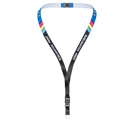 Lanyards selbst gestalten - 15 mm Lanyards bedruckt 1-seitig - 15 mm - Ring - mit Sicherheitsverschluss - mit Clip