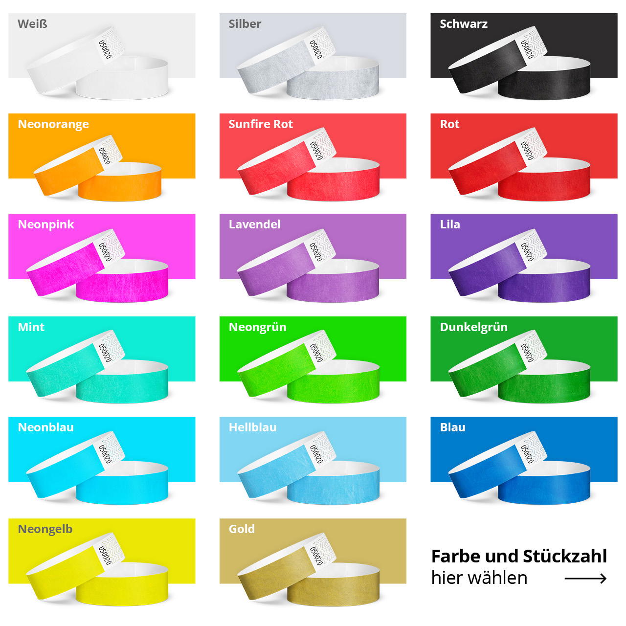 Tyvek wristbands, unprinted, 19 mm wide - dark green