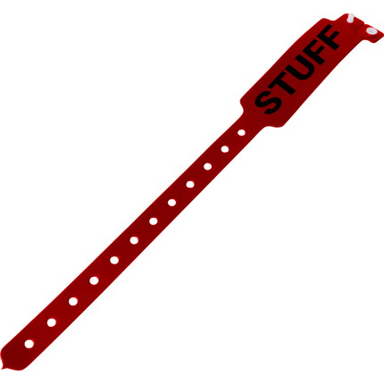 Printed vinyl admission wristbands (1c) - wine red