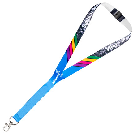 Printed lanyards, single-sided - 20 mm - Carabiner Standard - with safety lock