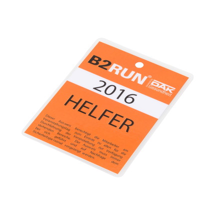 Laminated backstage pass – medium (DIN A7) - without numbering - 2-page - with round hole