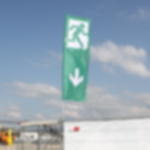 Bauzaun- und Containerfahne Notausgang Bauzaun-/ Containerfahne Notausgang Ersatzfahne