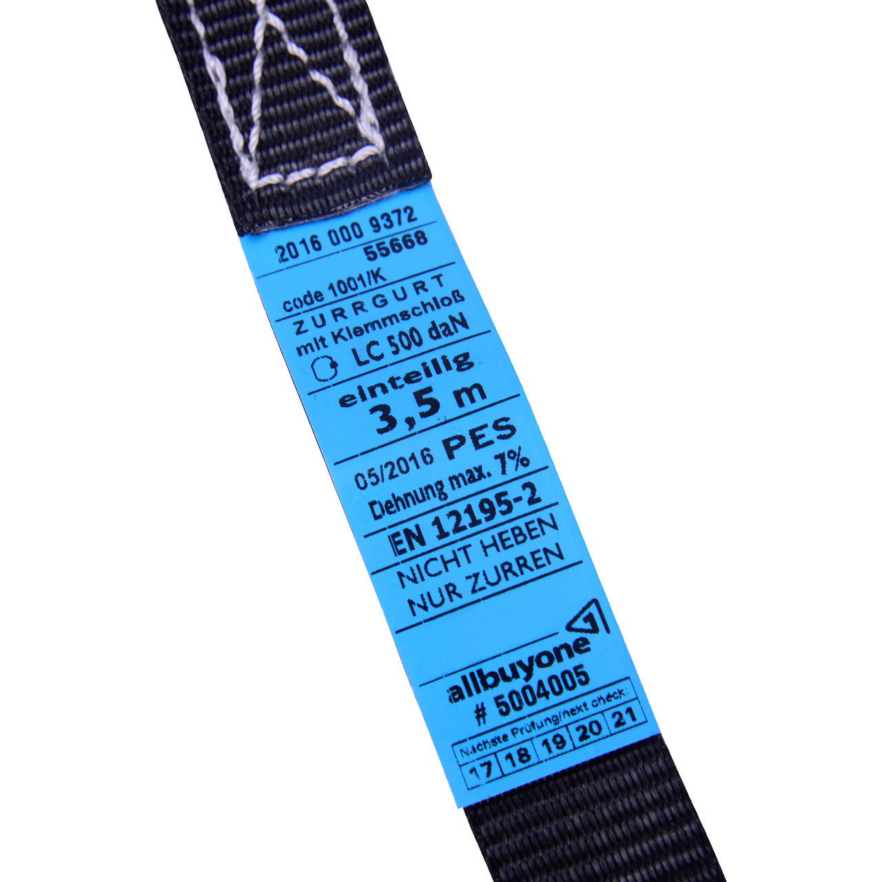 lashing strap with clamping lock - black