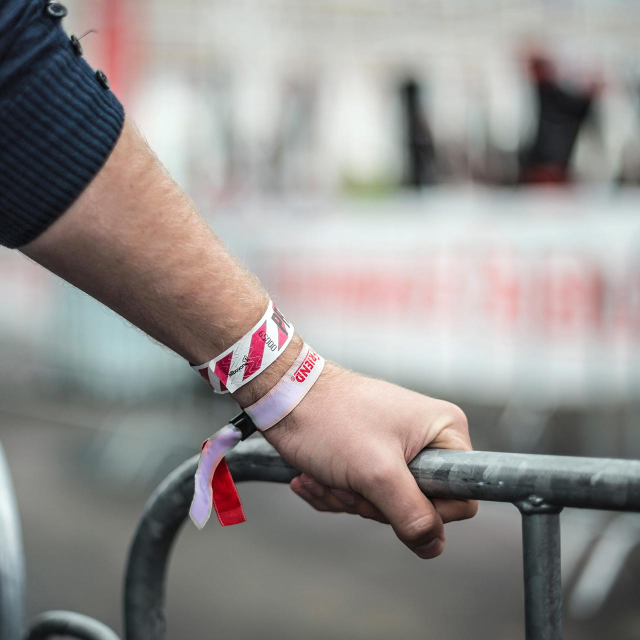 Stoff Eintrittsbänder gewebt - 2-seitig - Plastik-Verschluss (selbstverschließend)