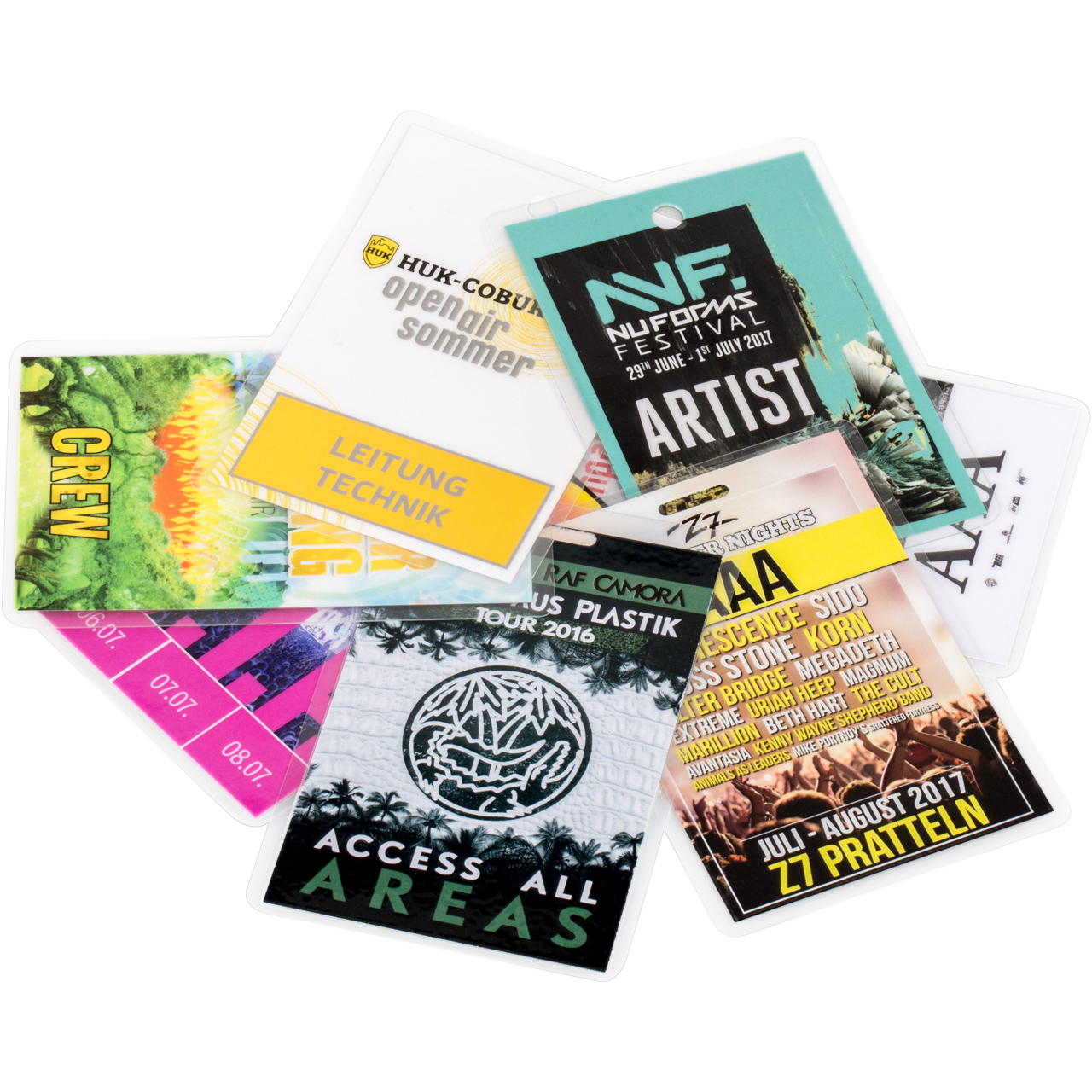 Laminated backstage pass – small (61 x 93 mm) - with numbering - 1-page - with round hole