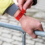 print tyvek wristbands - red Printed single-colour 19 mm tyvek wristbands - red