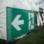 emergency exit banners - Emergency exit left Emergency exit banners with directional arrows - Emergency exit left