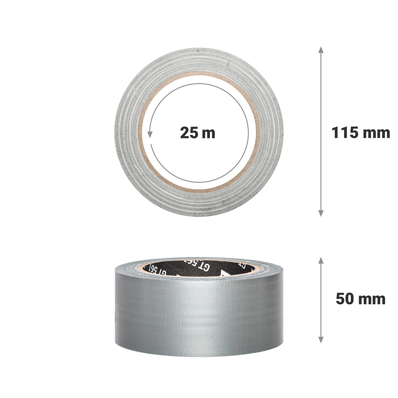 Adhesive cloth tape GT 561 - 25 m - silver