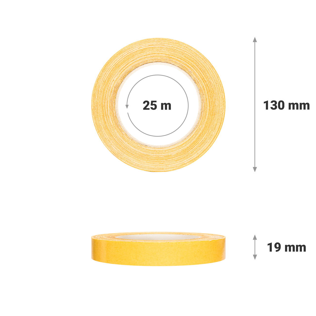 Double-sided cloth tape GT 705 strong/permanent - 19 mm
