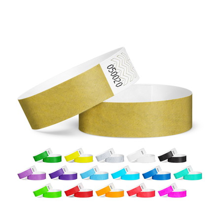 Tyvek wristbands, unprinted, 19 mm wide - gold