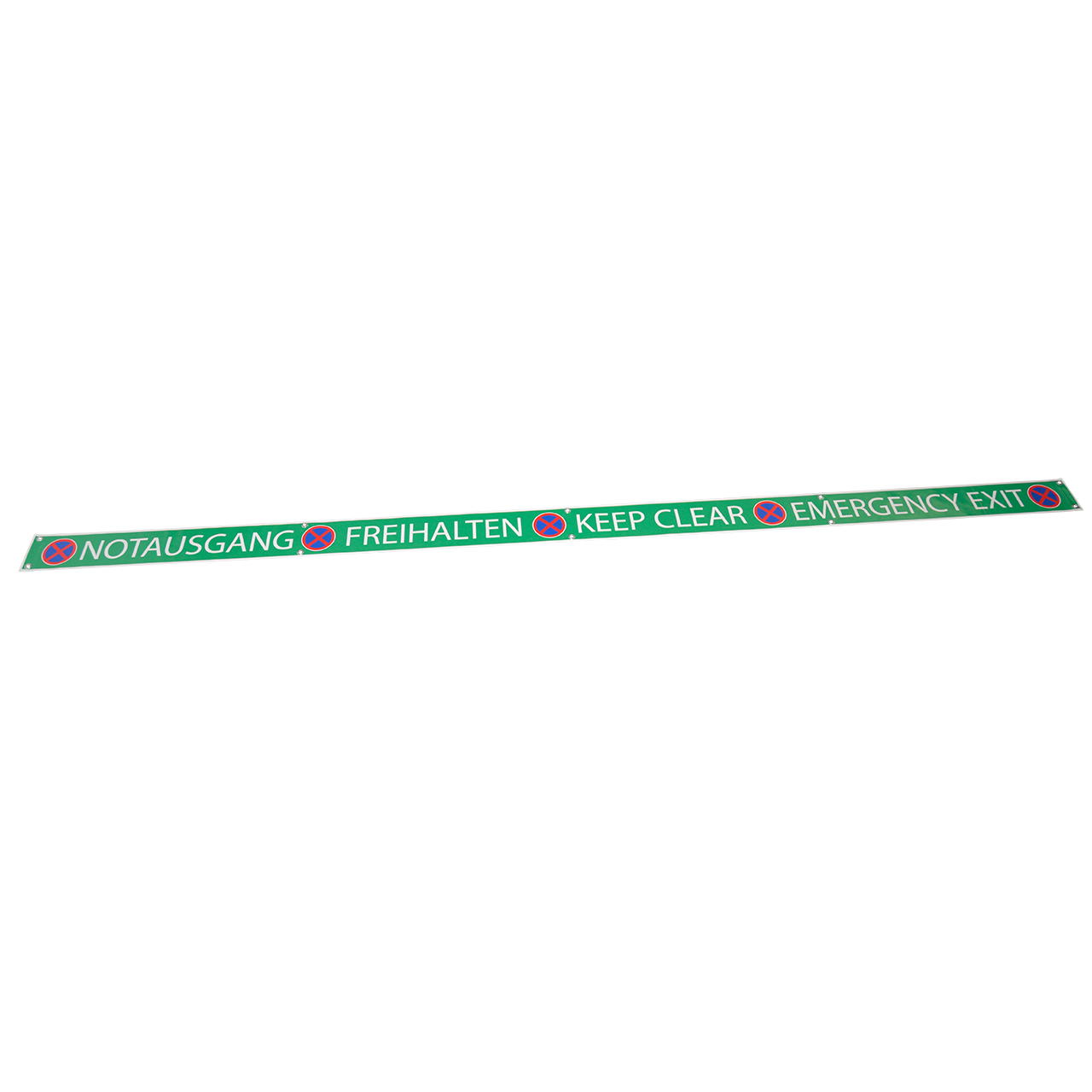 banner "keep emergency exit clear"