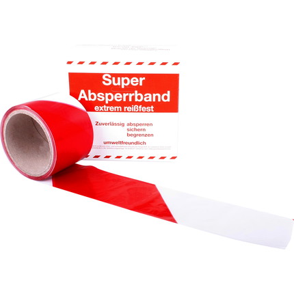 Barrier tape red white 50 m - extremely tear-resistant