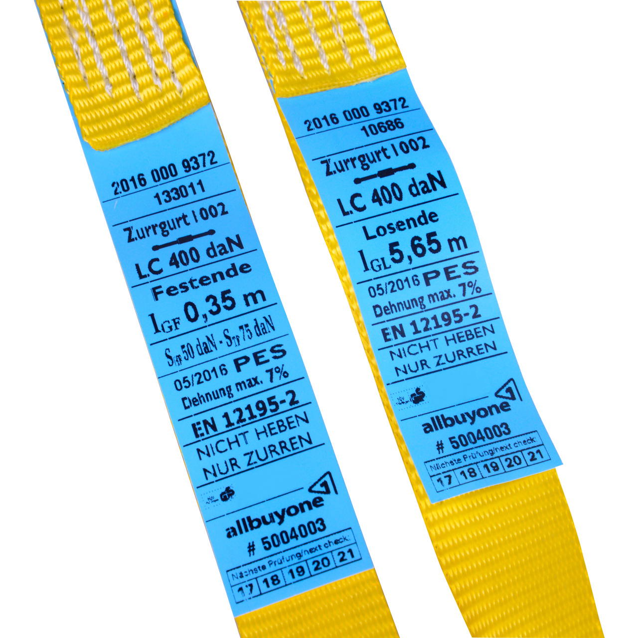 Spanngurt gelb - 2-teilig