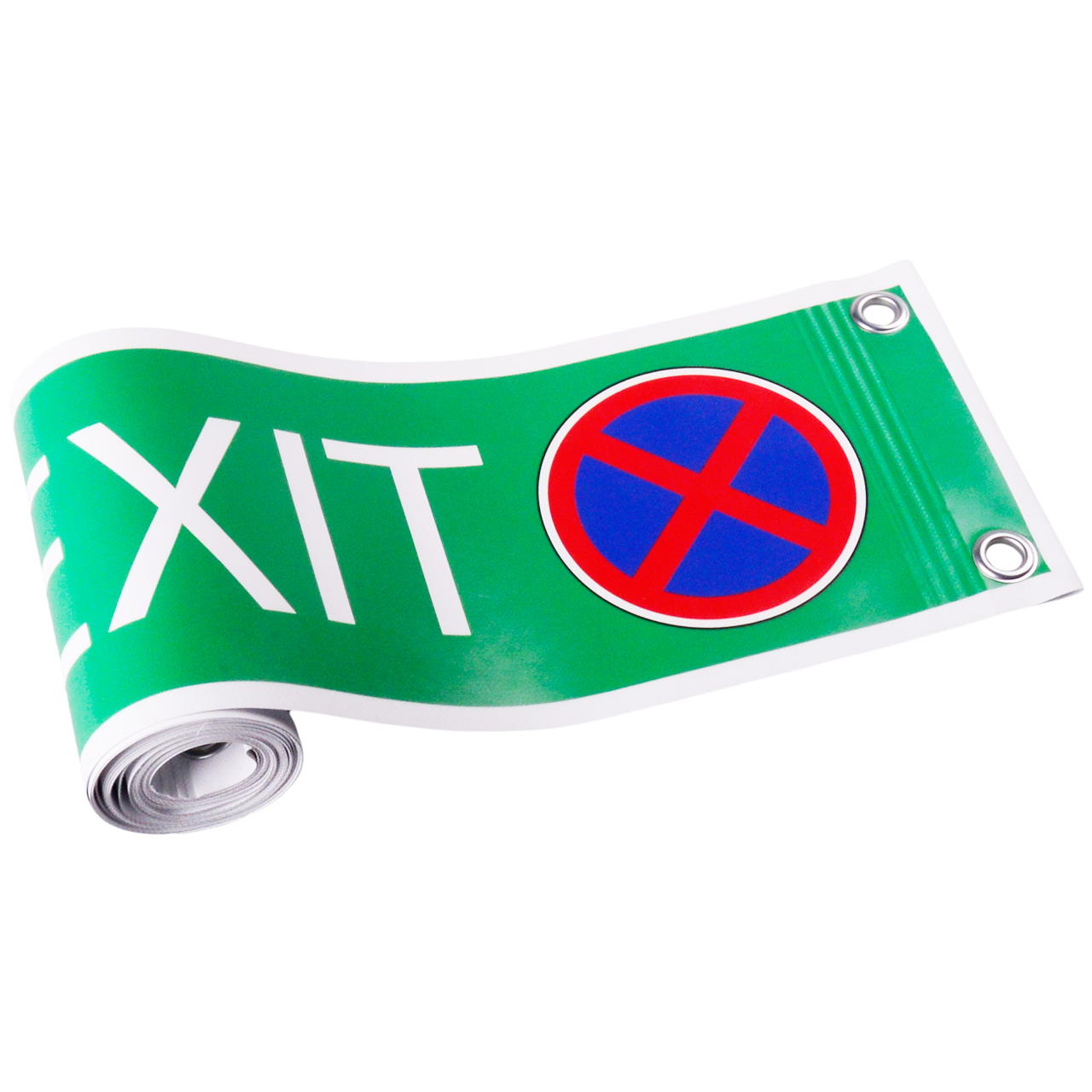 banner "keep emergency exit clear"