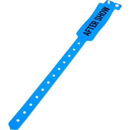 Printed vinyl admission wristbands (1c) - neon blue