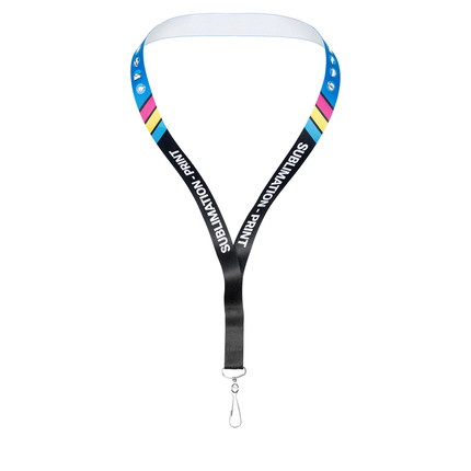 Lanyards selbst gestalten - 20 mm Lanyards bedruckt 1-seitig - 20 mm - Simplexhaken - ohne Sicherheitsverschluss - ohne Clip