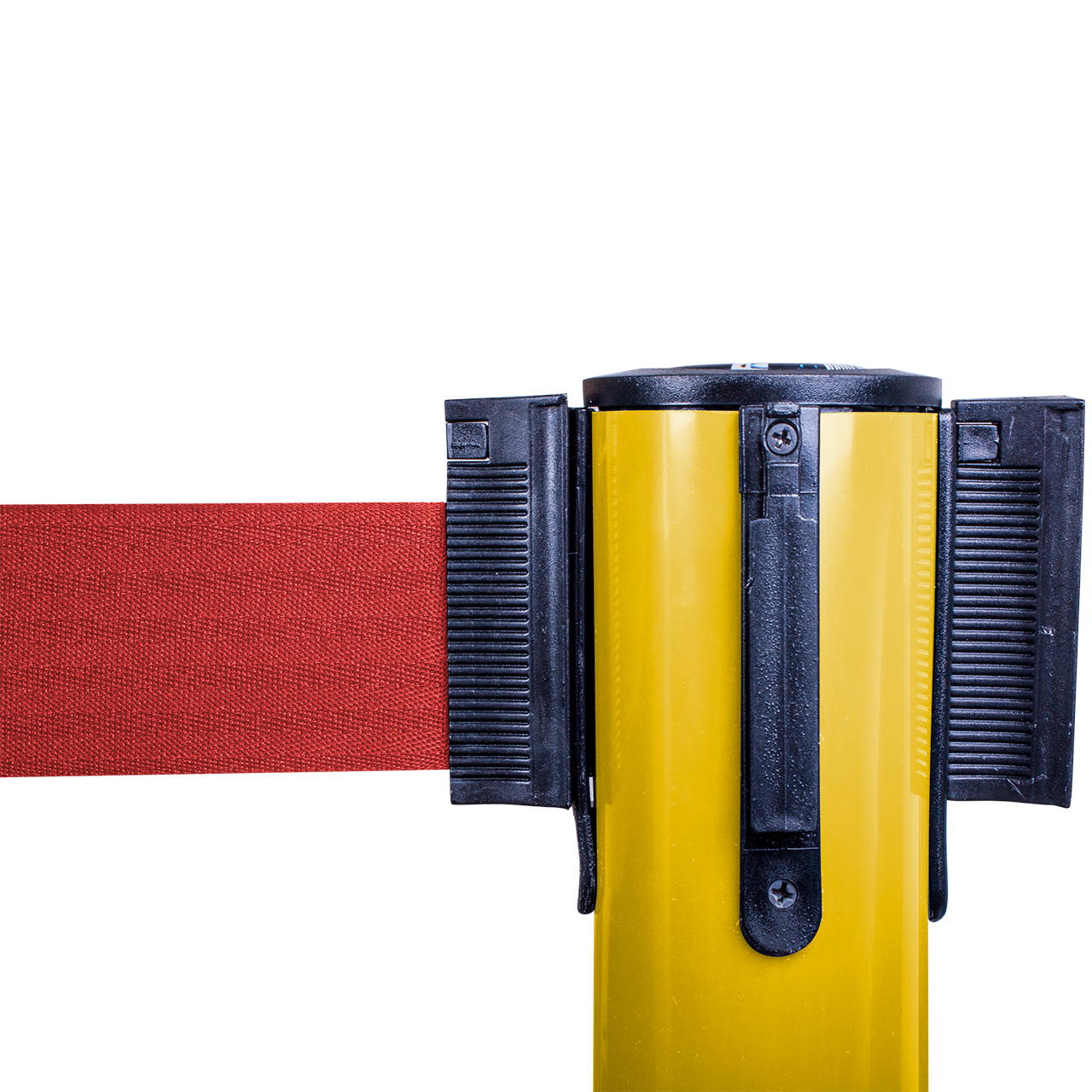 Plastic belt barrier posts - yellow - red
