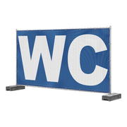 Bauzaunbanner WC - WC (blau-weiß)