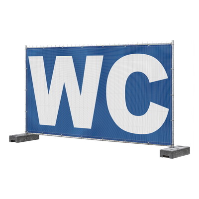 Bauzaunblende Bauzaunblende | WC (blau-weiß)