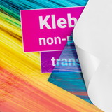 Transparent non-permanent adhesive film