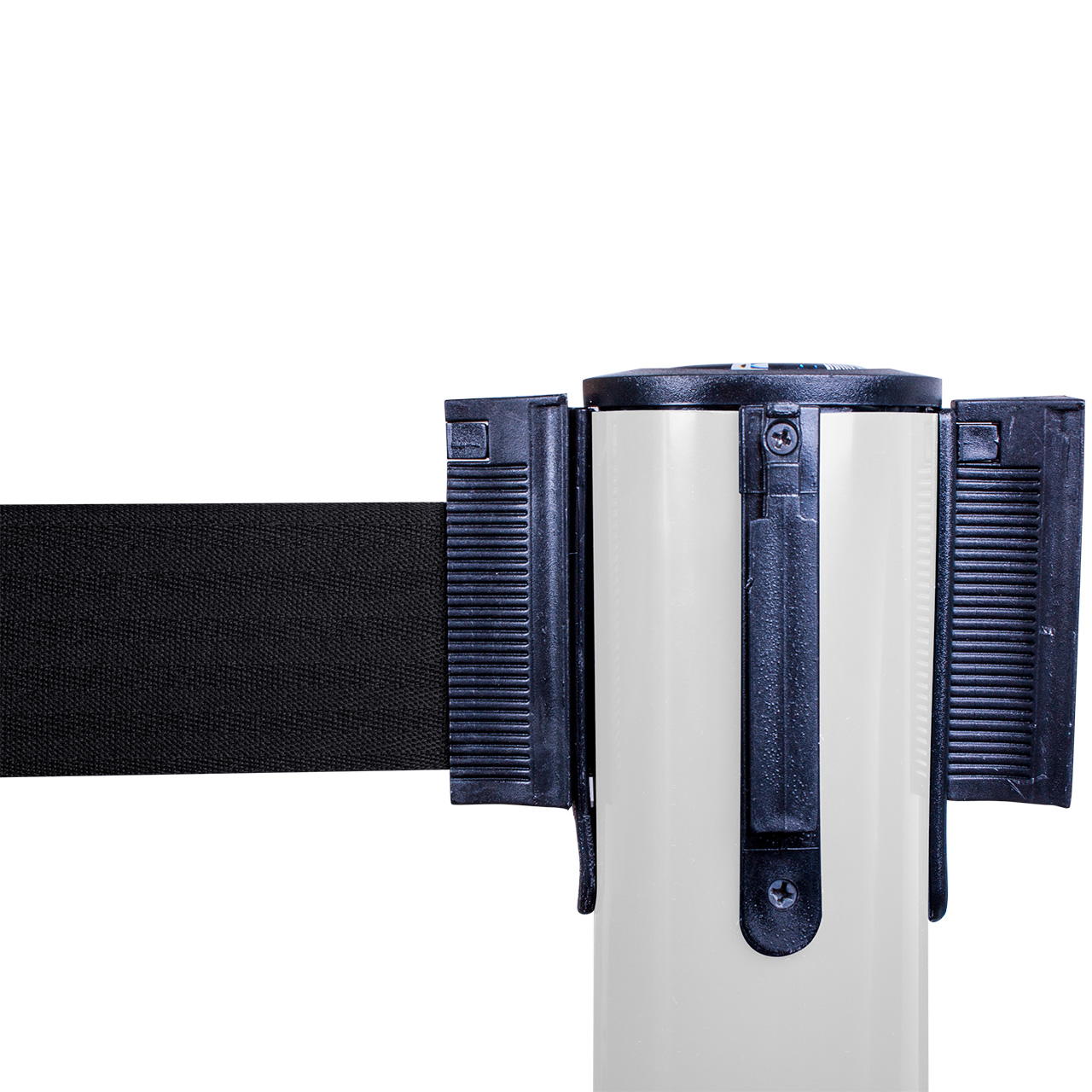 Plastic belt barrier posts - white - black