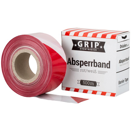 Barrier tape 500 m LDPE red white | yellow black - red-white
