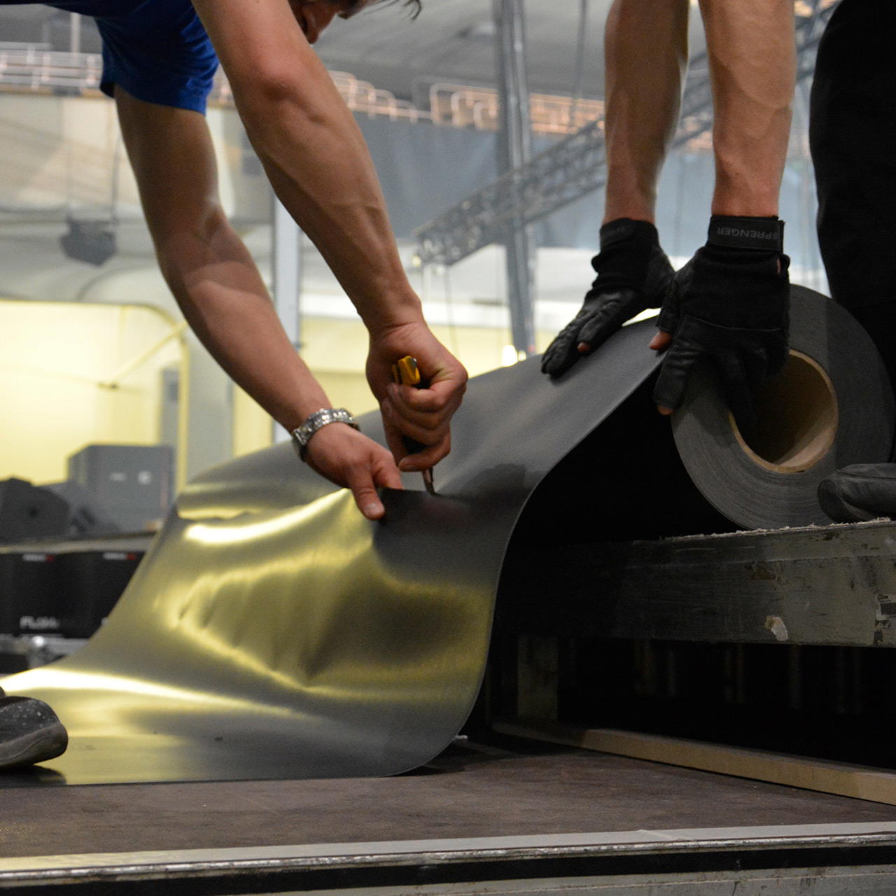 Tanzboden Meterware, schwarz, 2m breit - schwarz