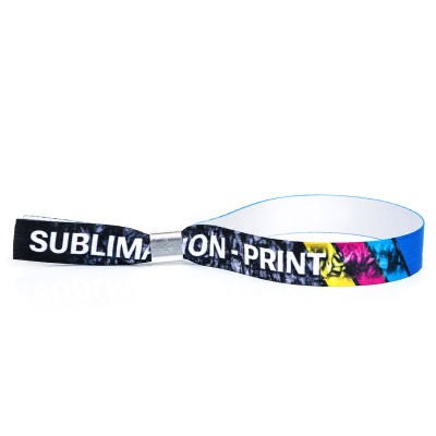 Custom-printed fabric wristbands Custom-printed fabric wristbands | Aluminium fastener (pliers required)