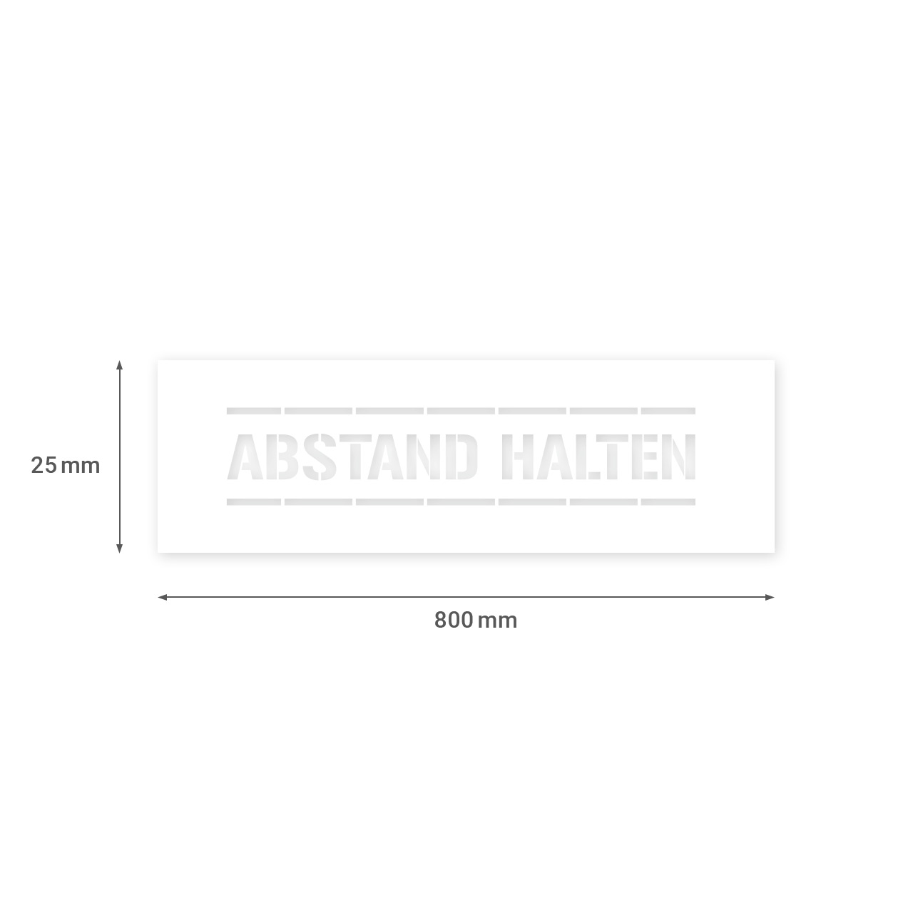 Schablone "ABSTAND HALTEN"