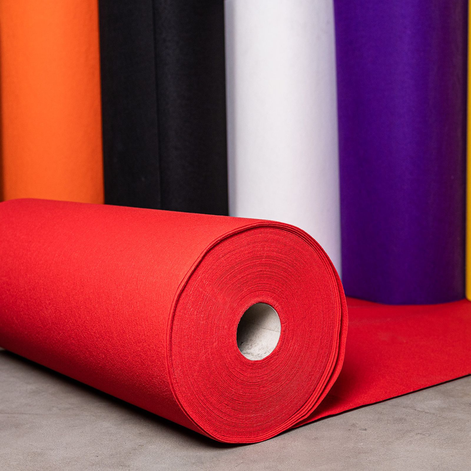 Rips Messeteppich Rollenware 2 m x 25 m - rot