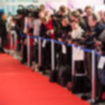 Messeteppich Rollenware - ideal als edler Eventteppich Roter Messeteppich auf einem VIP- Event, gesäumt von Absperrständern, dahinter Fotografen und Presse