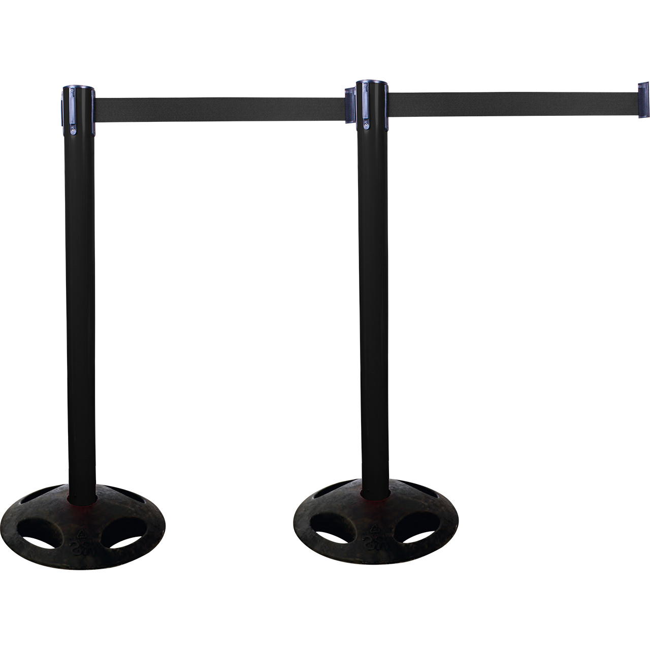 Plastic belt barrier posts - black - black