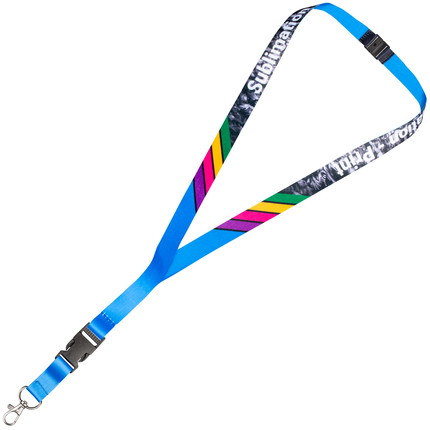Lanyards bedruckt 2-seitig - 15 mm - Karabiner Standard - mit Sicherheitsverschluss - mit Clip