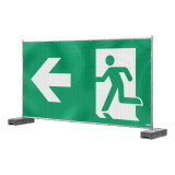 Emergency exit banners with directional arrows Emergency exit banners with directional arrows