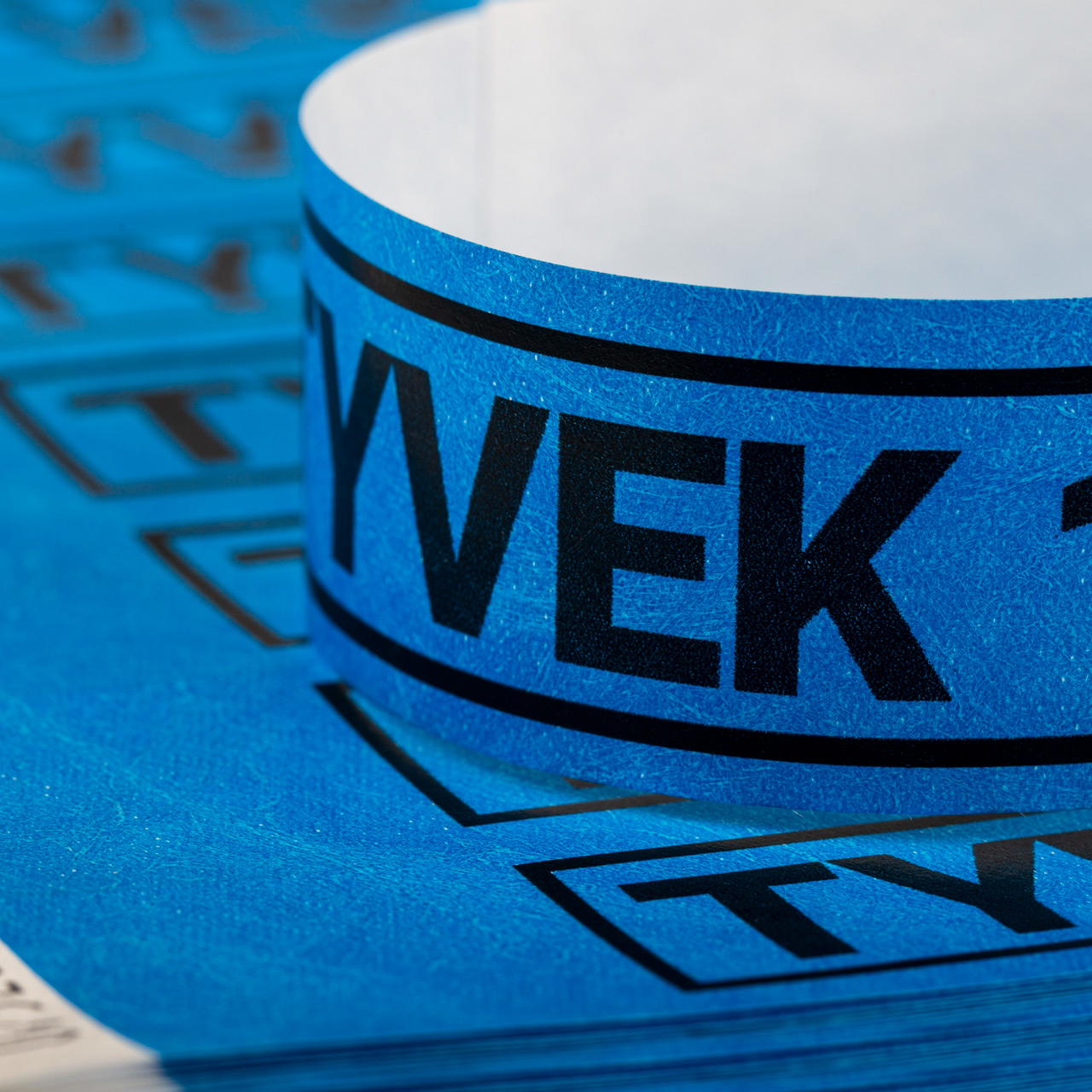 Tyvek Bänder bedruckt (1-farbig) 25 mm - blau