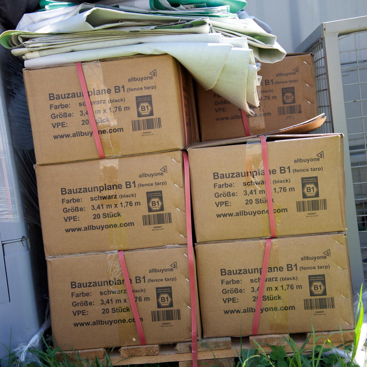 Bauzaunplane B1 3,41 x 1,76 m - schwarz