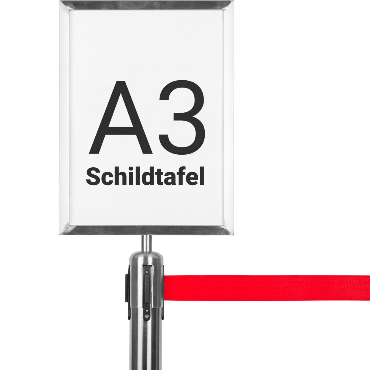 Signboard for barrier stands GRIP - silver - A3