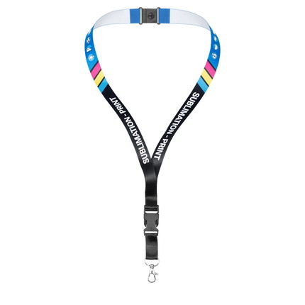 Lanyards bedruckt 1-seitig - 20 mm - Karabiner Standard - mit Sicherheitsverschluss - mit Clip