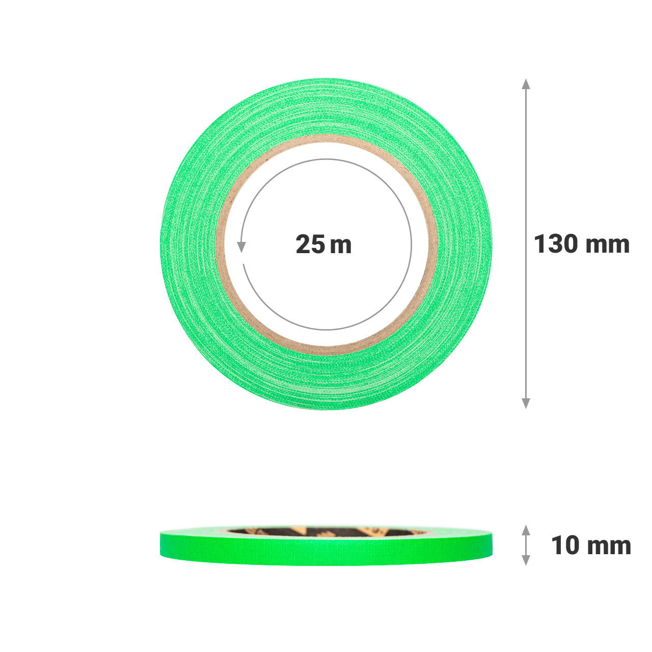 GT PRO cloth tape - 10 mm - neon green