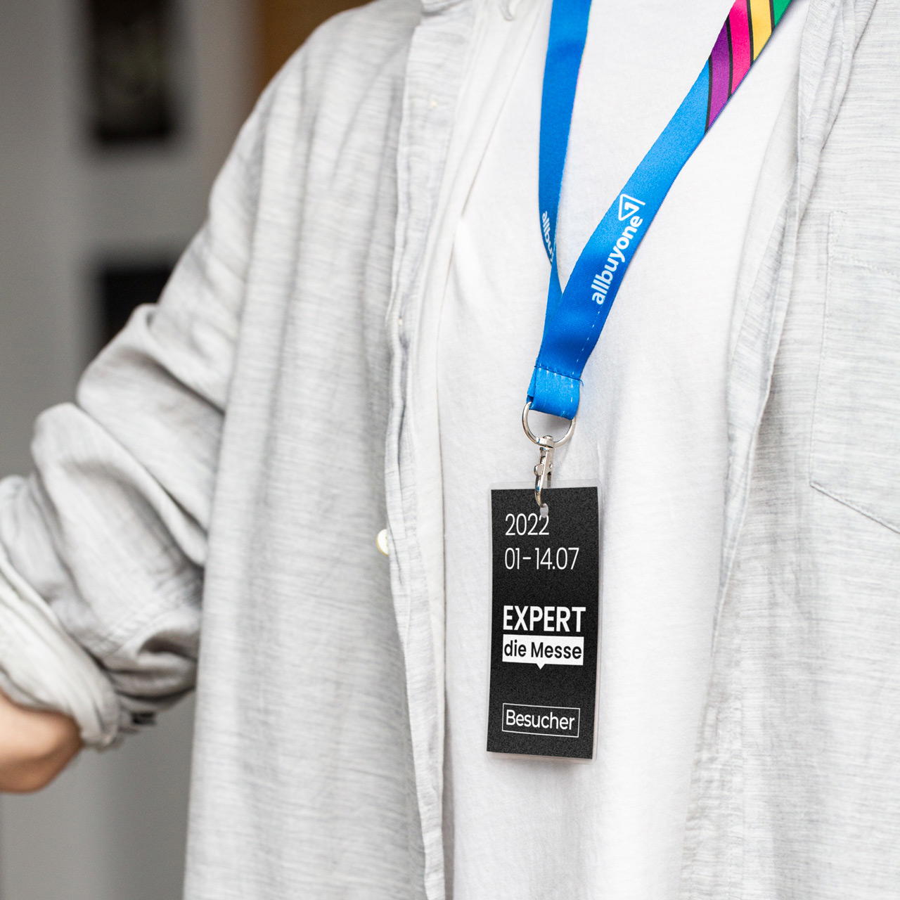 Lanyards bedruckt 2-seitig - 10 mm - Karabiner Standard - ohne Sicherheitsverschluss - ohne Clip