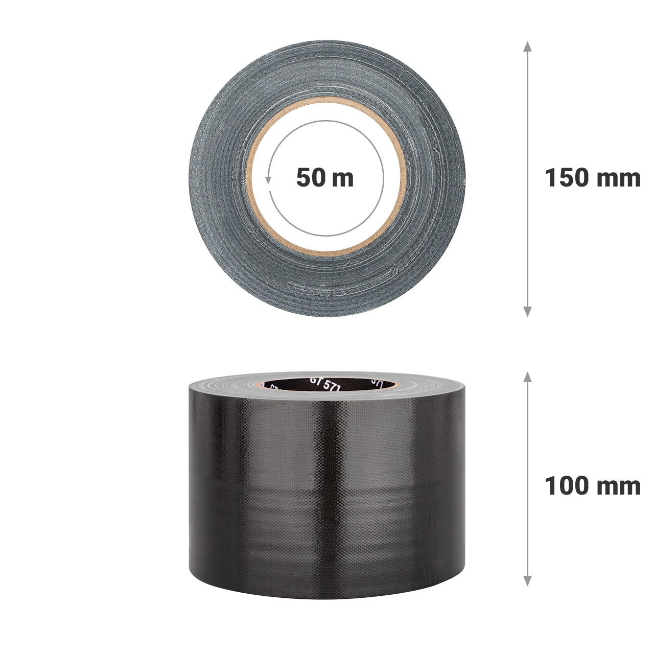 Adhesive cloth tape extra wide GT 571 - black