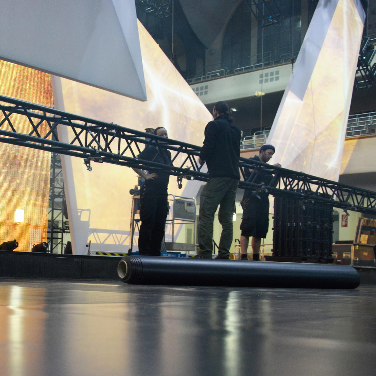 Tanzboden Meterware, schwarz, 2m breit - schwarz