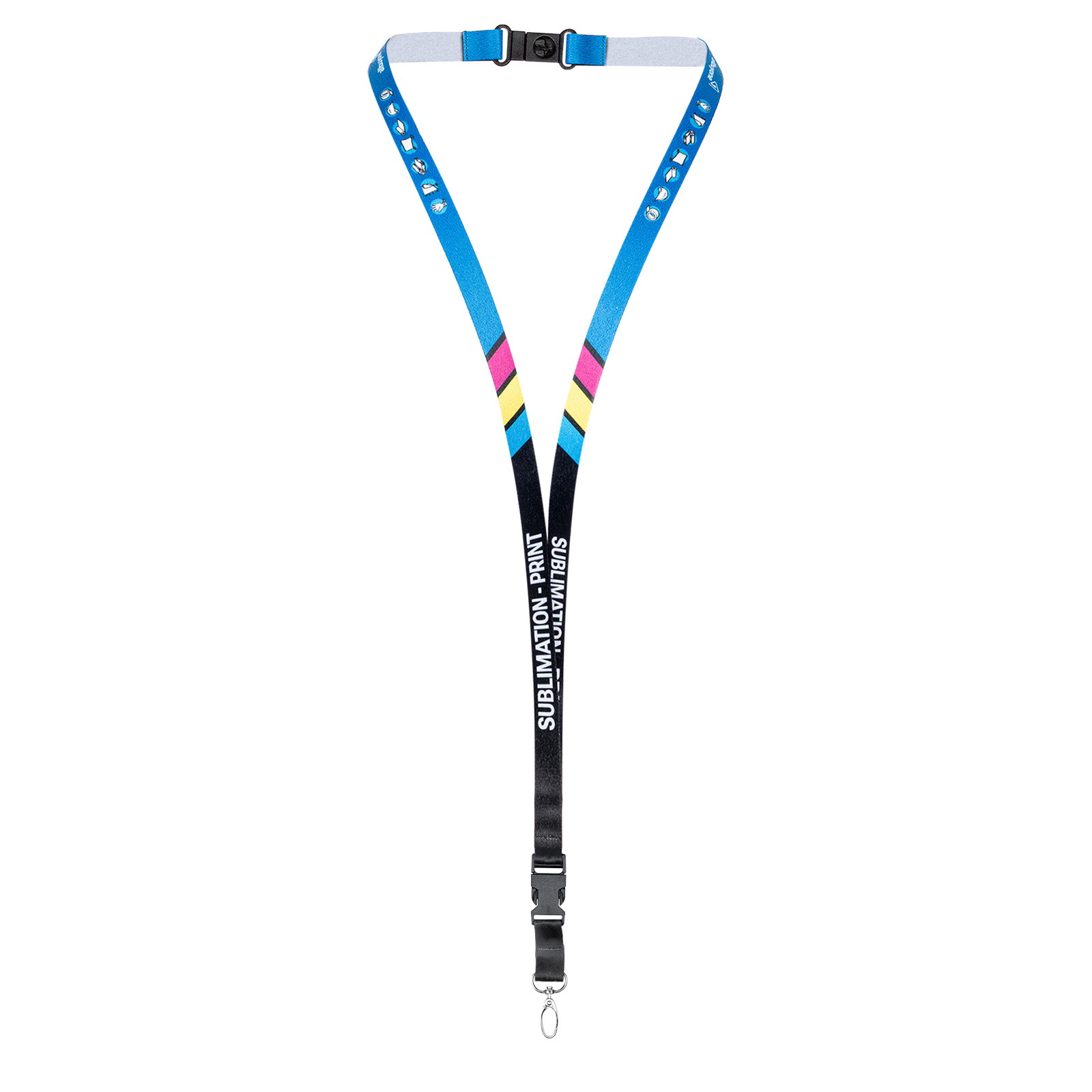 Lanyards bedruckt 1-seitig - 15 mm - Kartenhalter - ohne Sicherheitsverschluss - ohne Clip