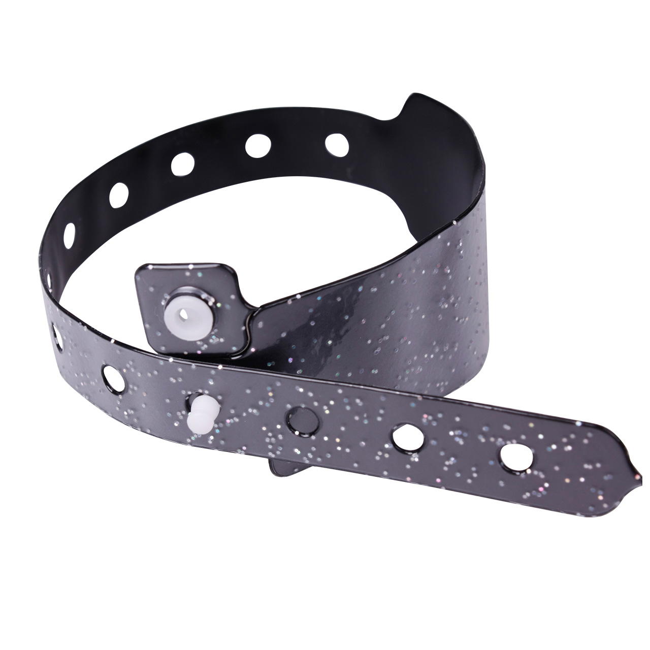 Vinyl Bänder unbedruckt - glitter-schwarz