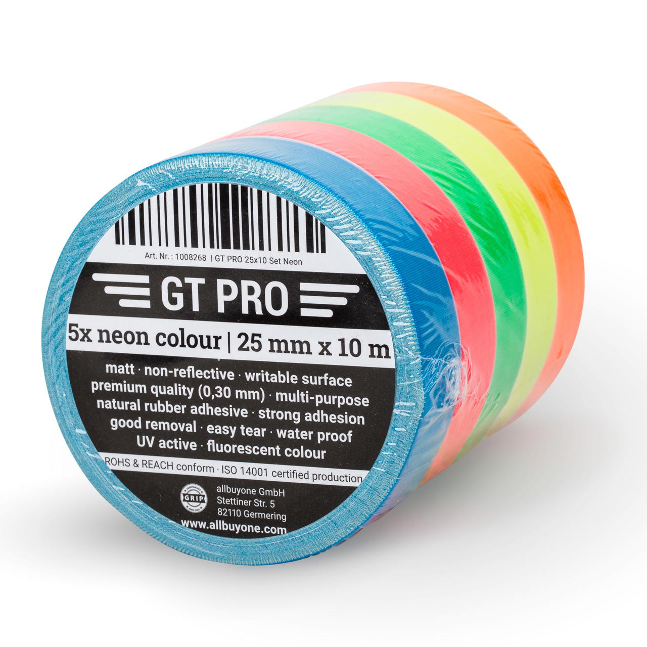 Neon Tape GT PRO Neon - 25 mm 5er Set